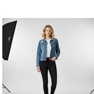 DL 1961 FESTIVAL DENIM  DISTRESSED JACKET STUDIO WORN ONLY PERFECT CONDITION